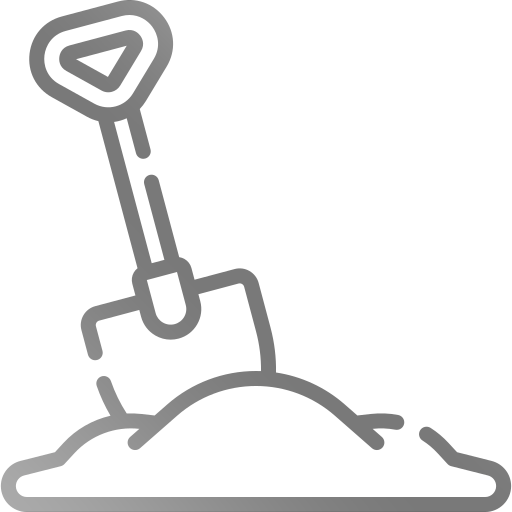 Silver shovel icon